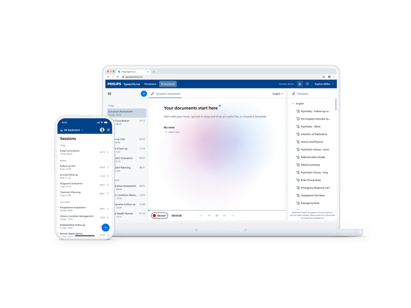 Assistant IA SpeechLive Health de Philips - Dicma